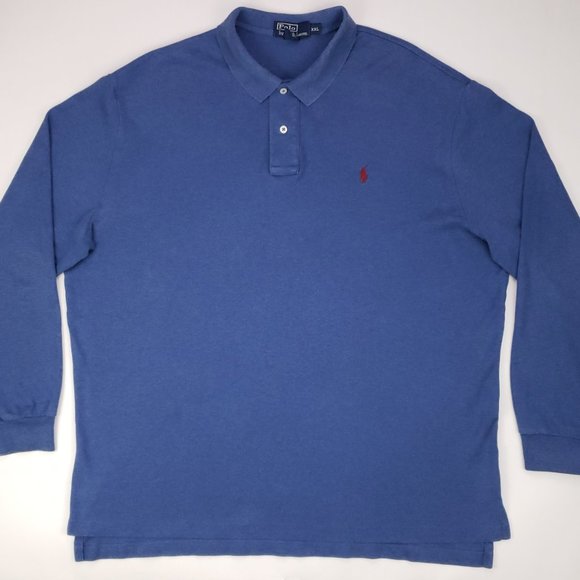 2XL Polo Ralph Lauren Long Sleeve Polo Blue XXL In - Picture 2 of 12